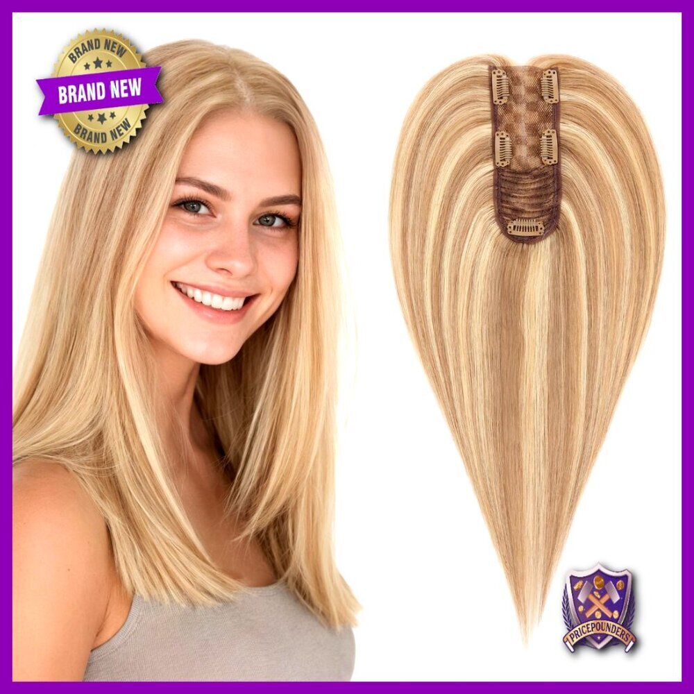 Human Hair Topper Clip On Wiglet Handmade Lace Base Lightweight Hairpiece